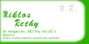miklos rethy business card